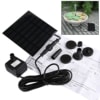 1,1 W Solarpumpe Teichpumpe, GOCHANGE Springbrunnen Pumpe mit 4 Verschiedenen Düsen, Solar Wasserpumpe Fontäne Pumpe für Gartenteich Springbrunnen, 180 L / h , Höhe 0,6 m -
