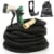 TRESKO® Flexibler Gartenschlauch, Wasserschlauch flexibel mit 3-fach Latexkern, dehnbarer Bewässerungsschlauch, flexiSchlauch mit hochwertiger 10-fach Multifunktions-Brause aus Metall + Druckregler, inkl. Adapter für 3/4“ und 1“ Wasserhahn-Anschluß, alle Verschraubungen aus hochwertigem Messing, inkl. Metall-Aufroller und Tragetasche, bis 10 bar (7,5m) -