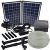 Agora-Tec® AT-Solar Bachlaufpumpen - Set 20W-BLH mit Akku und 6- fach LED Ring inklusive 9 Meter Bachlaufschlauch und LED Halterung, Hmax.: 1350l/h Förderhöhe: 3,05 m bei Verwendung eines Schlauches - 1