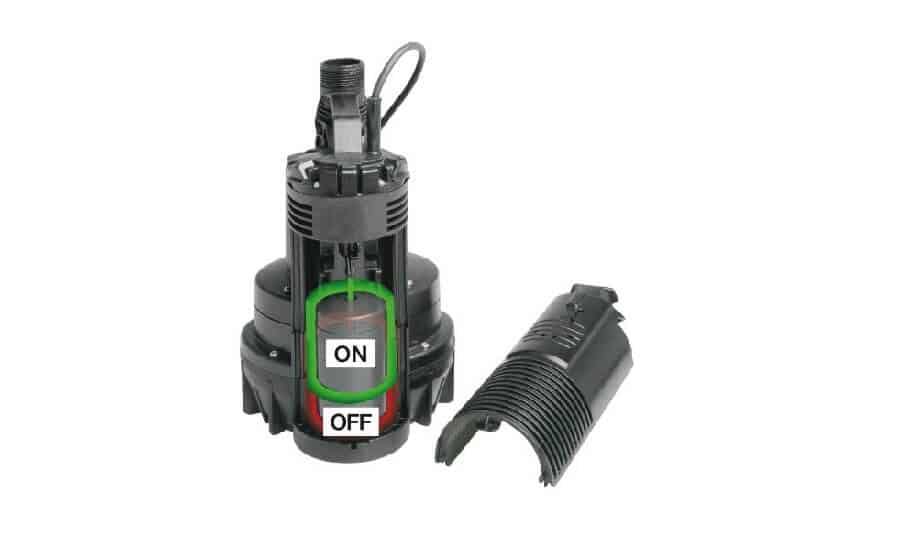 Tauchpumpe mit integriertem Schwimmerschalter ⇒ Platzsparend