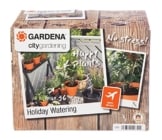 GARDENA 1265-20 city gardening Urlaubsbewässerung, Bewässerung wird täglich für 1 Minute über Transformator mit integriertem Zeitschalter aktiviert, bis zu 36 Topfpflanzen können automatisch bewässert werden - ideale Urlaubsvertretung für Ihre Pflanzen - 1