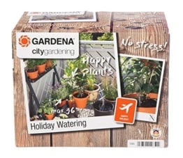 GARDENA 1265-20 city gardening Urlaubsbewässerung, Bewässerung wird täglich für 1 Minute über Transformator mit integriertem Zeitschalter aktiviert, bis zu 36 Topfpflanzen können automatisch bewässert werden - ideale Urlaubsvertretung für Ihre Pflanzen - 1